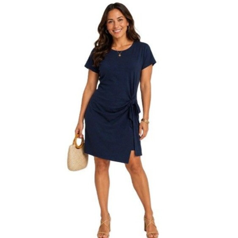 Threads 4 Thought Women's Wrap Dress Navy XL NWT